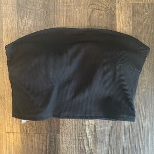 NWT Aerie Rib Longline Bikini Top in black, size large L